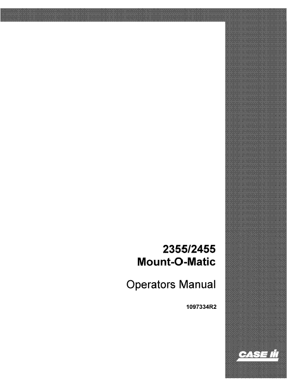 International 2355 and 2455 Mount-O-Matic Loader Manual