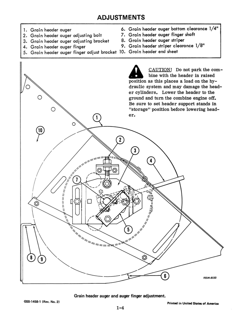 International 810 and 820 Grain Header - Service Manual