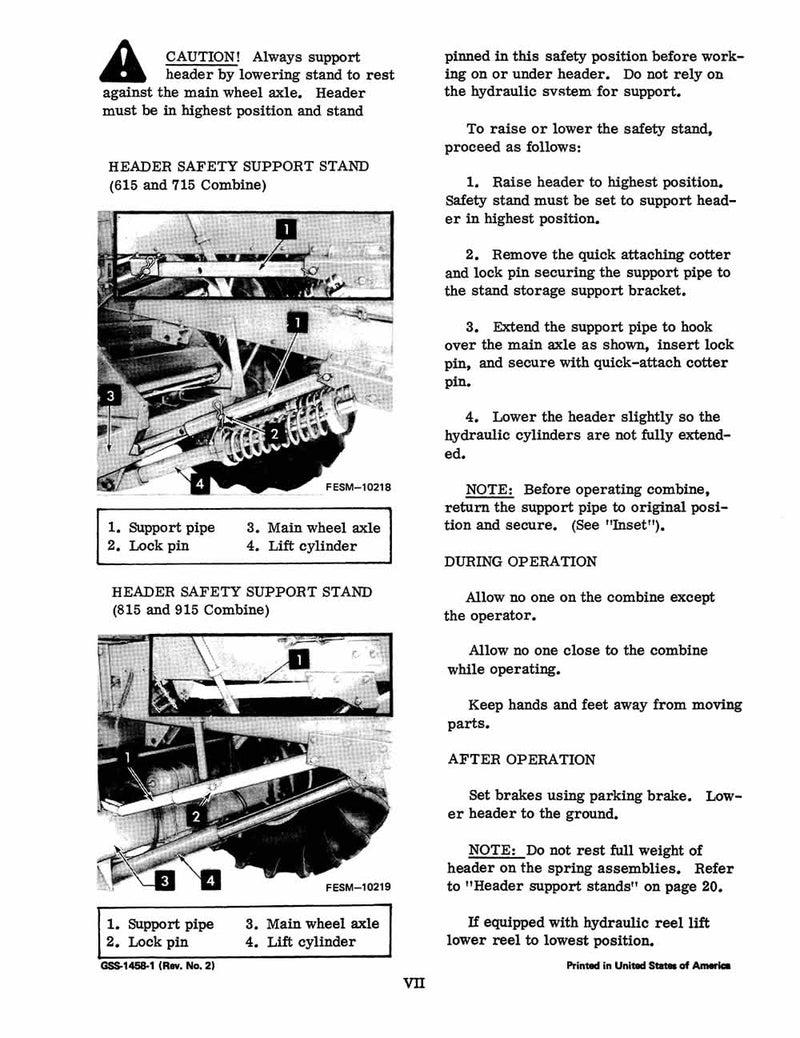 International 810 and 820 Grain Header - Service Manual