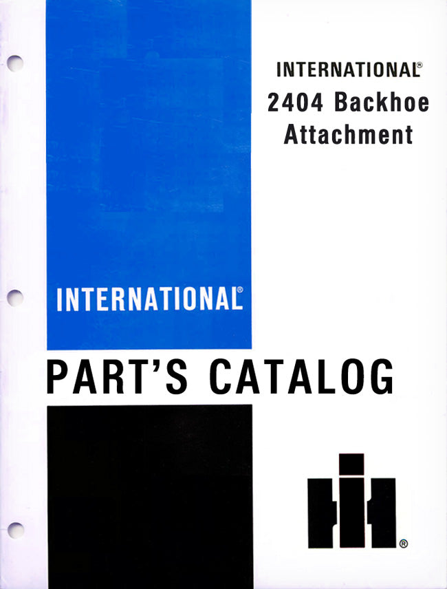 International Harvester 2404 Backhoe Attachment - Parts Catalog Cover