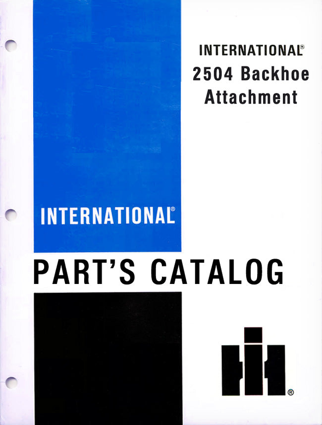 International Harvester 2504 Backhoe Attachment - Parts Catalog Cover