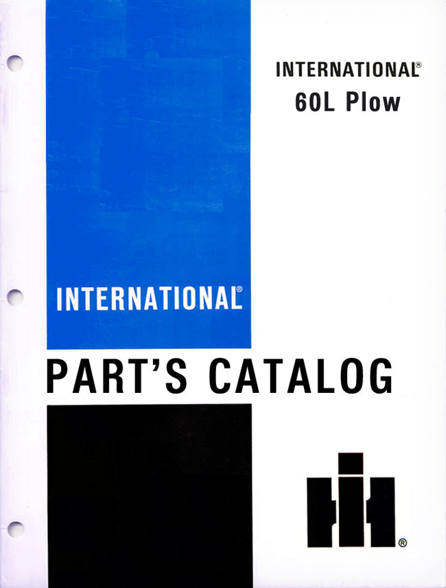 International Harvester 60L Plow - Parts Catalog Cover