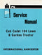 International Harvester Cub Cadet 104 Lawn & Garden Tractor - Service Manual Cover