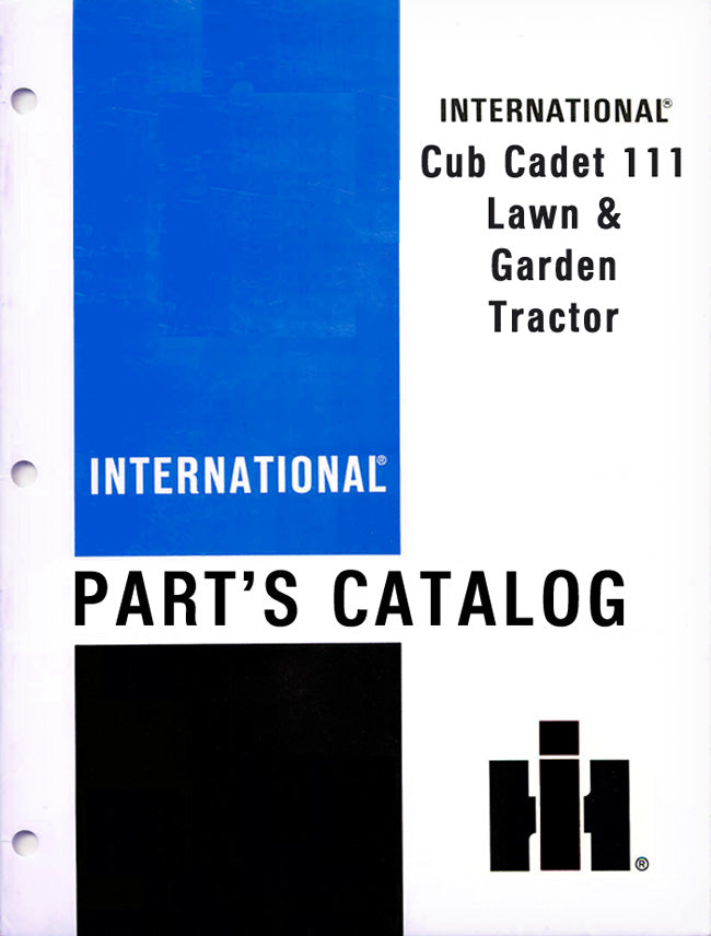 International Harvester Cub Cadet 111 Lawn & Garden Tractor - Parts Catalog Cover