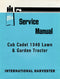 International Harvester Cub Cadet 1340 Lawn & Garden Tractor - Service Manual Cover
