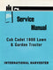 International Harvester Cub Cadet 1860 Lawn & Garden Tractor - Service Manual Cover