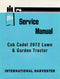 International Harvester Cub Cadet 2072 Lawn & Garden Tractor - Service Manual Cover