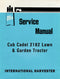 International Harvester Cub Cadet 2182 Lawn & Garden Tractor - Service Manual Cover