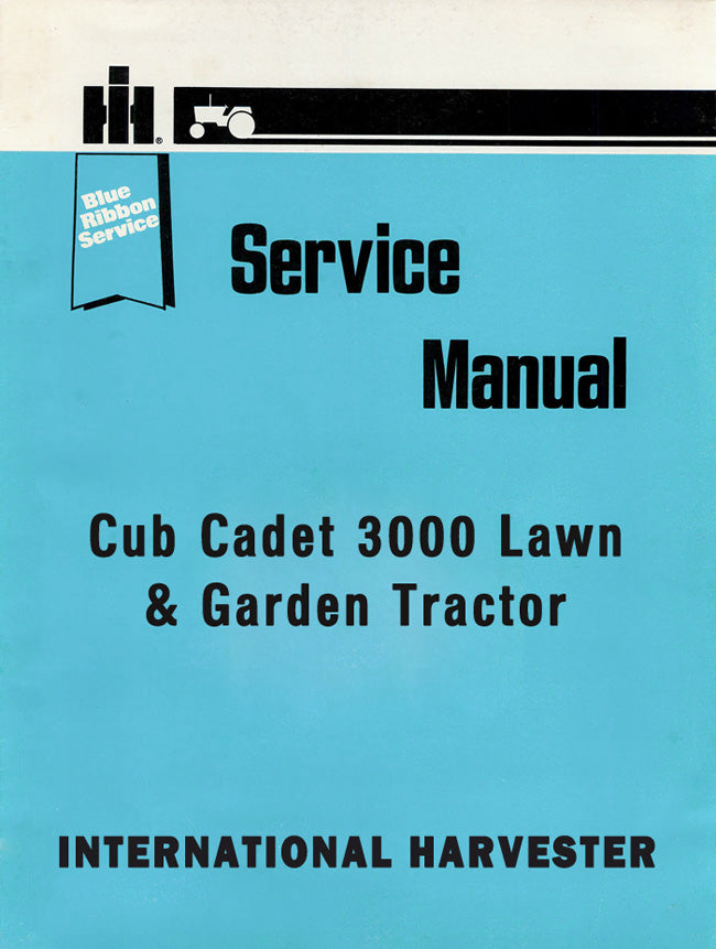 International Harvester Cub Cadet 3000 Lawn & Garden Tractor - Service Manual Cover