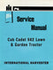 International Harvester Cub Cadet 582 Lawn & Garden Tractor - Service Manual Cover