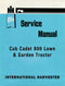 International Harvester Cub Cadet 800 Lawn & Garden Tractor - Service Manual Cover
