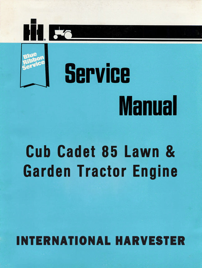 International Harvester Cub Cadet 85 Lawn & Garden Tractor Engine - Service Manual Cover