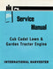 International Harvester Cub Cadet Lawn & Garden Tractor Engine - Service Manual Cover