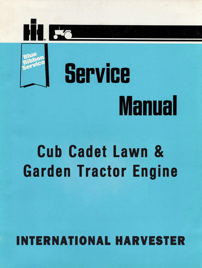 International Harvester Cub Cadet Lawn & Garden Tractor Engine - Service Manual Cover
