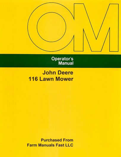 John Deere 116 Lawn Mower Manual