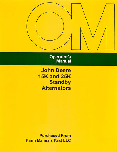 John Deere 15K and 25K Standby Alternators Manual