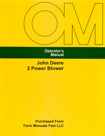 John Deere 2 Power Blower Manual