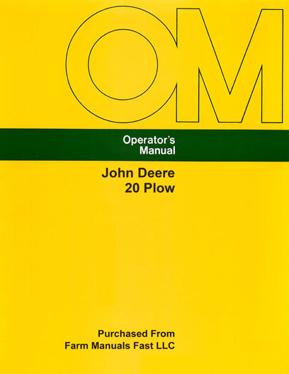 John Deere 20 Plow Manual