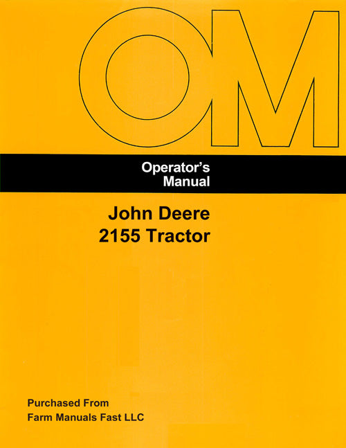 John Deere 2155 Tractor Manual