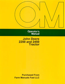 John Deere 2250 and 2450 Tractor Manual