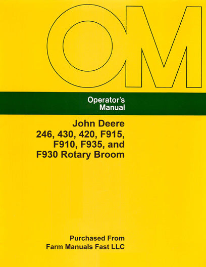 John Deere 246 Rotary Broom Manual