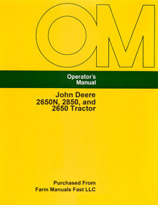 John Deere 2650N, 2850, and 2650 Tractor Manual