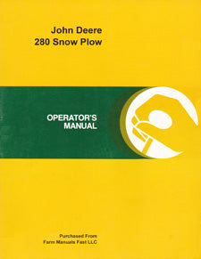 John Deere 280 Snow Plow Manual
