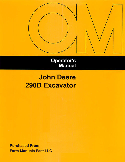 John Deere 290D Excavator Manual