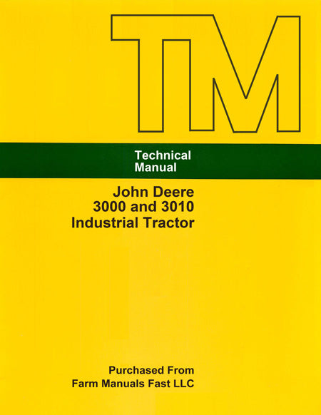 John Deere 3000 and 3010 Industrial Tractor - Service Manual