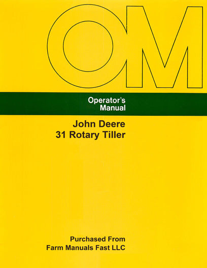 John Deere 31 Rotary Tiller Manual