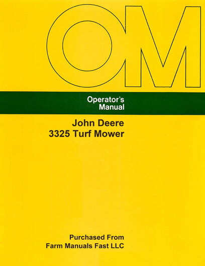 John Deere 3325 Turf Mower Manual