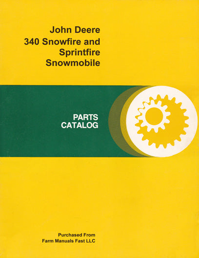 John Deere 340 Snowfire and Sprintfire Snowmobile - Parts Catalog