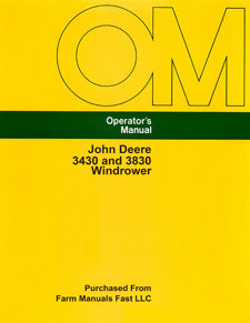 John Deere 3430 and 3830 Windrower Manual
