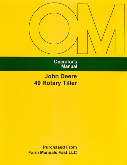 John Deere 40 Rotary Tiller Manual