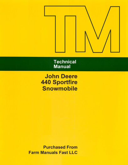 John Deere 440 Sportfire Snowmobile - Service Manual