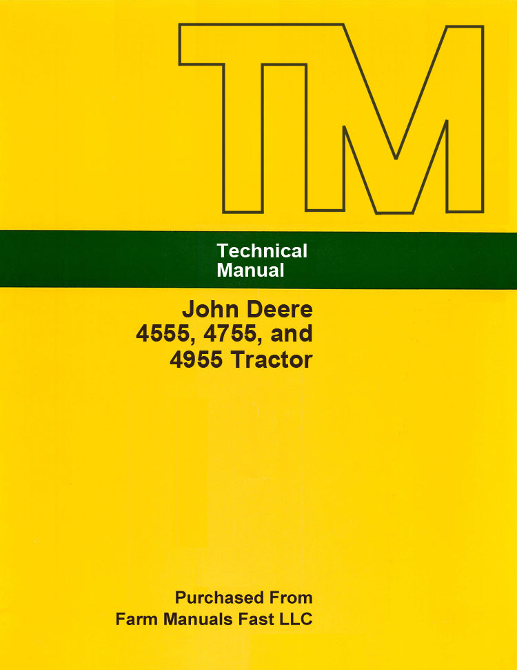 John Deere 4555, 4755, and 4955 Tractor - COMPLETE Service Manual