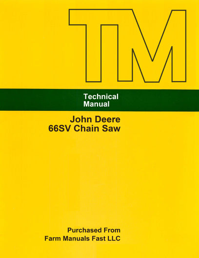 John Deere 66SV Chain Saw - Service Manual