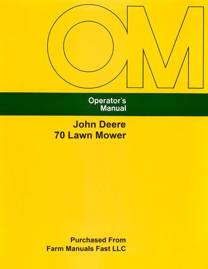 John Deere 70 Lawn Mower Manual