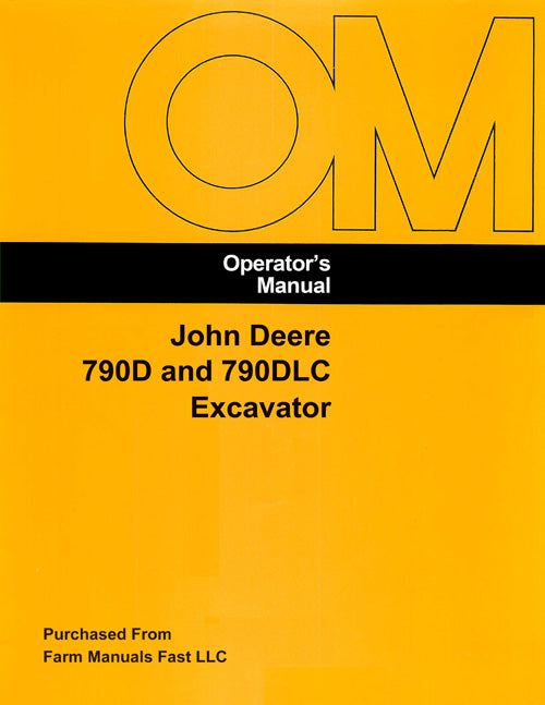 John Deere 790D and 790DLC Excavator Manual