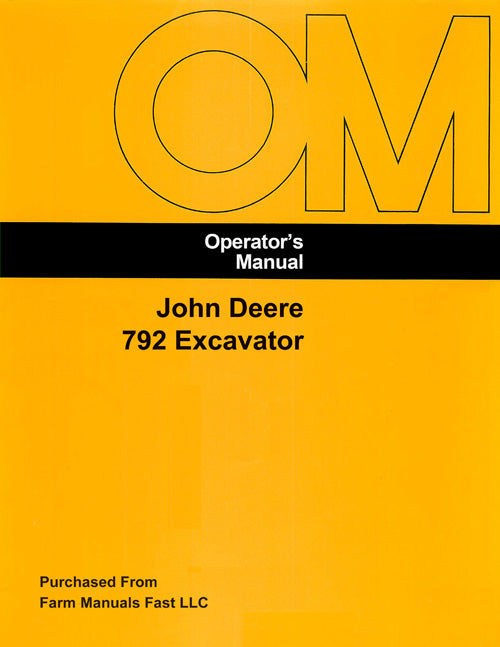 John Deere 792 Excavator Manual