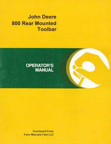 John Deere 800 Rear Mounted Toolbar Manual