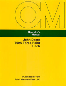 John Deere 800A Three-Point Hitch Manual