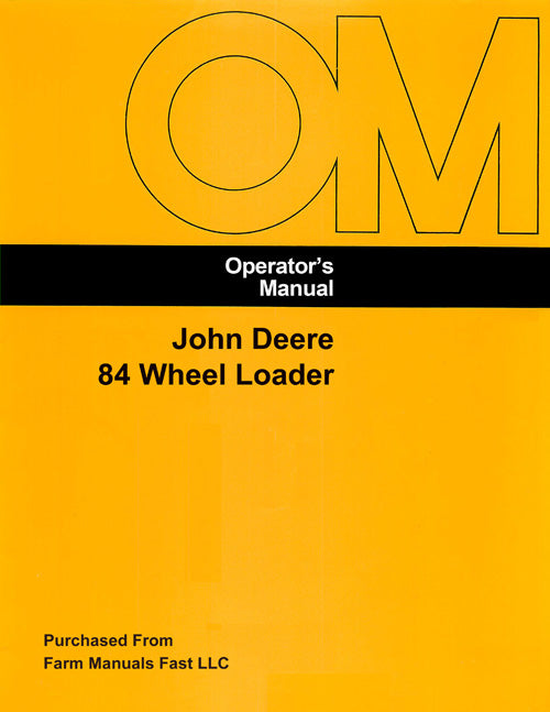 John Deere 84 Wheel Loader Manual
