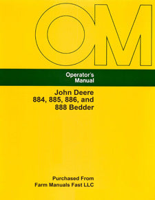 John Deere 884, 885, 886, and 888 Bedder Manual