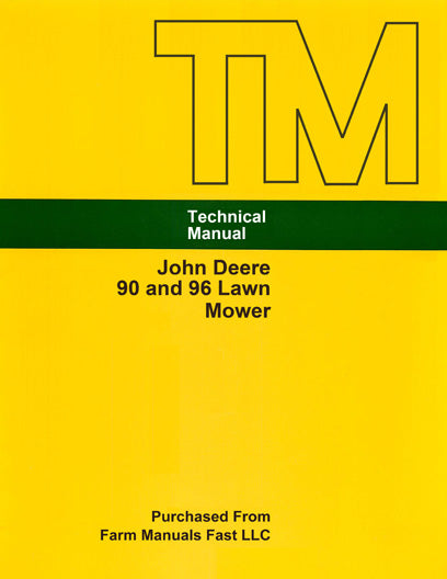 John Deere 90 and 96 Lawn Mower - Service Manual