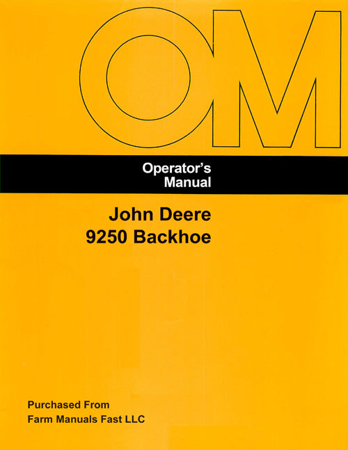 John Deere 9250 Backhoe Manual