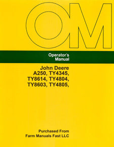 John Deere A250, TY4345, TY8614, TY4804, TY8603, TY4805, TY4669, and TY8604 Air Compressor Manual
