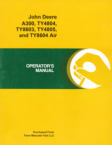 John Deere A300, TY4804, TY8603, TY4805, and TY8604 Air Compressor Manual