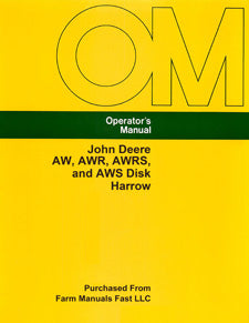John Deere AW, AWR, AWRS, and AWS Disk Harrow Manual