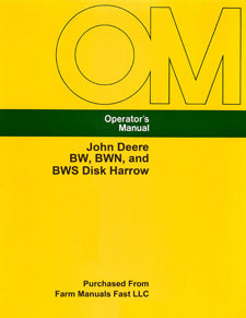 John Deere BW, BWN, and BWS Disk Harrow - Parts Catalog